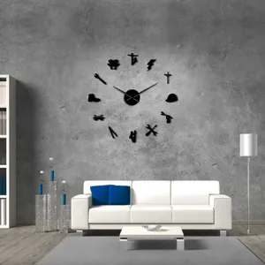 Large 3D DIY acrylic electric tool wall clock modern design home decor silent quartz