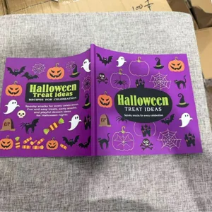 Halloween recipe book with spooky treat ideas, party snacks, and fun dessert inspirations.