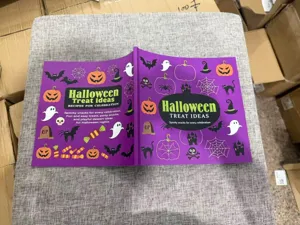 Halloween recipe book detail showing cover design, spooky snacks and party food ideas.