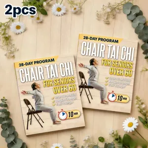 2 Stk. Stuhl Tai Chi Übungsanleitung Bücher für Senioren 28-Tage Programm Fitness Handbuch
