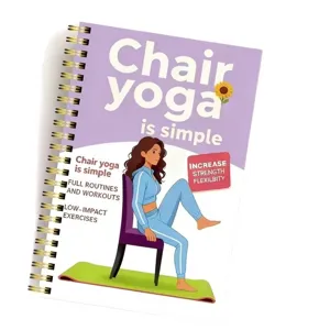 Stuhl Yoga Notizbuch Fitness Planer mit leichten Übungen und kompletten Trainingsroutinen.