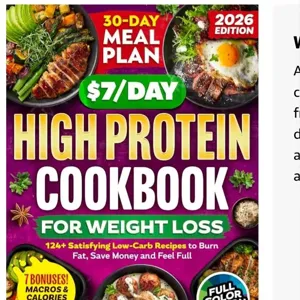 Dettaglio copertina ricettario con pasti a basso contenuto di carboidrati e bonus nutrizionali.