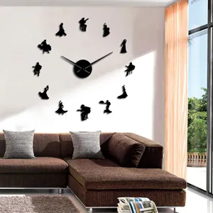 Orologio da parete moderno fai da te in acrilico con silhouette di ballerini flamenco.