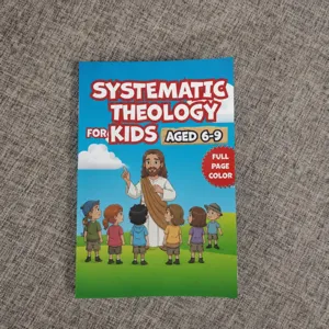 Systematisch theologieboek voor kinderen met kleurrijke en educatieve illustraties.