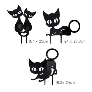 Black acrylic cat yard stake silhouette outdoor garden decoration lawn ornament decor item