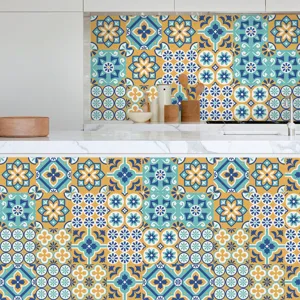 Pegatinas de azulejos de mosaico vintage adhesivas impermeables pegatinas de pared