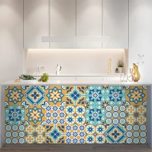 Adhesivo para azulejos de mosaico impermeable vintage decorativo para isla de cocina.