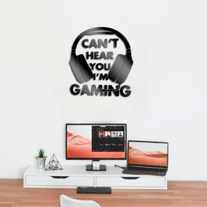 Acrylic gamer wall sticker mirror quote decal decor for kids bedroom and gaming room interior