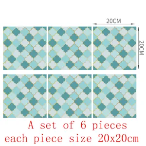 Stickers carrelage mosaïque 3D étanches mur sol DIY déco maison 6pcs 20x20cm set