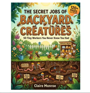 Detaillierte Cover-Illustration des Kinderbuchs mit fleißigen Arbeitern aus dem Garten.