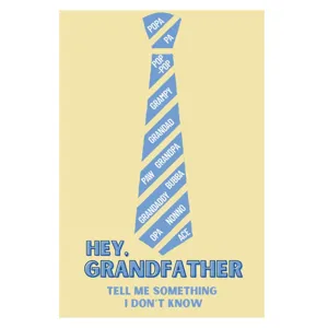 Gedetailleerd overzicht van notitieboek omslag opa thema, grappig typografie ontwerp voor dagboek.