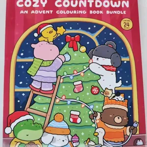 Kerst aftellen kleurboek set detail, 24 mini schattige dieren advent kalender boeken.