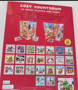 Kerst adventskalender kleurboeken set met 24 mini schattige dierenkleurboeken voor de feestdagen.