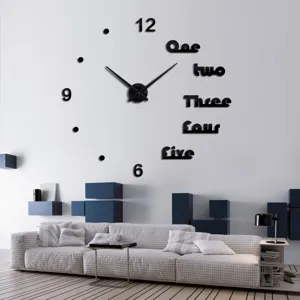 DIY Acryl Spiegel Wanduhr Europäischer Stil Große Wandaufkleber Uhr Modernes Design Leise Uhr Für Wohnzimmer Heimdekoration