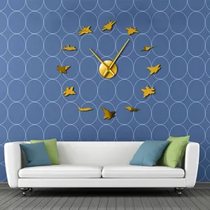 Fighter jet acrylic 3D mirror wall clock detail showing a modern home decor style view.