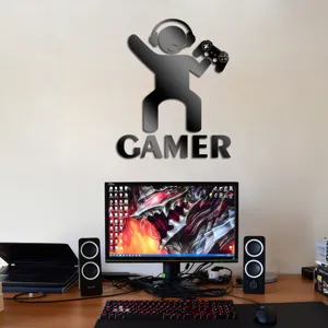 3D Gamer Wall Sticker Acrylic Mirror Art Game Room Decor Kids Bedroom Wall Decals