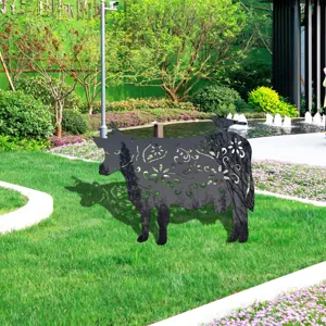 Acrylic cow garden stake yard art outdoor lawn decorative silhouette for courtyard landscape.
