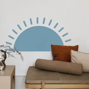 Adesivo murale semi-cerchio stile boho in PVC per decorazione soggiorno e camera da letto