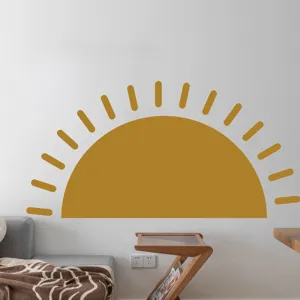 Adesivo murale sole mezzaluna boho in PVC autoadesivo per decorazione soggiorno camera letto
