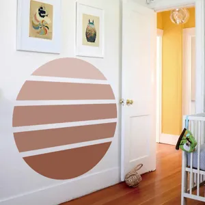 Boho runder gestreifter Wandaufkleber selbstklebende PVC Tapete für Wohnzimmer Schlafzimmer