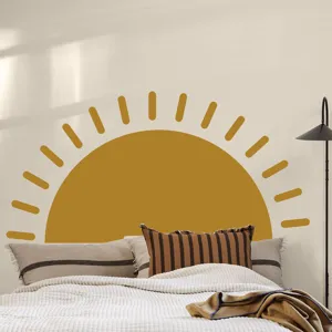 Adesivo murale sole mezzaluna boho adesivo in PVC per decorazione sfondo camera da letto