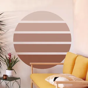 Boho gestreifter Kreis Wandsticker, selbstklebende PVC Tapete fuer Wohnzimmer Schlafzimmer.