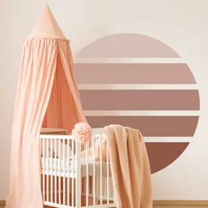 Boho Wandaufkleber für Wohnzimmer und Schlafzimmer, selbstklebende PVC Tapete, warme Sonne.