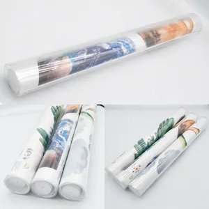 Boho style self-adhesive PVC wall stickers in clear cylindrical packaging for home decor.