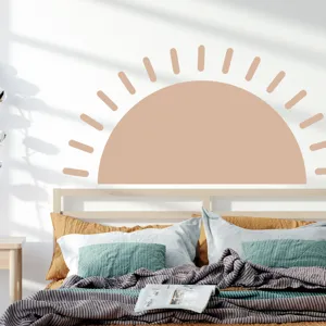 Adesivo murale mezza luna Boho per camera da letto salotto, carta da parati in PVC.