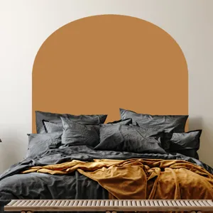 Vista dettagliata dell'adesivo murale ad arco boho per la decorazione della camera.