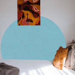 Boho semi-circle wall sticker, aesthetic home decor for bedroom interior wall detail display