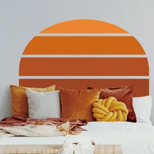 Boho retro sun wall sticker, self-adhesive PVC mural for bedroom background wall decor.