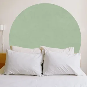 Sage green boho arch wall decal for bedroom living room interior decor, modern aesthetic sticker.