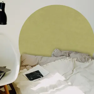 Boho style olive green semi-circle wall sticker detail view, perfect for bedroom decor.