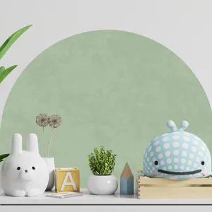 Boho arch wall decal, green half circle sticker for living room bedroom home decor.
