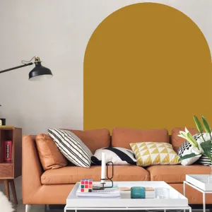 Boho mustard yellow arch wall sticker for living room bedroom home decor self adhesive