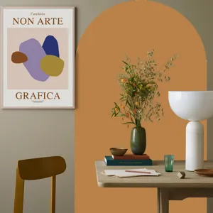 Boho arch wall sticker for living room bedroom home decor, self-adhesive PVC wallpaper decal.