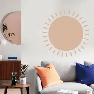 Boho sun wall sticker minimalist geometric wall decal home decor for living room bedroom