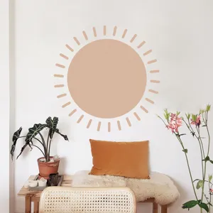 Boho style sun wall sticker for living room bedroom decor, self adhesive PVC wall decal.