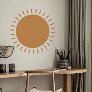 Boho sun wall sticker peel and stick vinyl art decor for living room bedroom home.