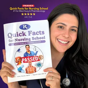 Essential Quick Facts for Nursing School book covering Med-Surg and Pharmacology topics.
