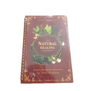 A5 spiral bound herbal notebook with retro red cover, perfect for recipes and natural remedies.