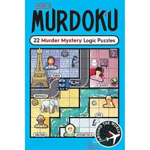 Libro de rompecabezas lógicos de misterio de asesinatos con 22 desafíos de detectives globales.