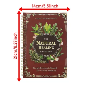 A5 spiral bound herbal notebook with vintage botanical cover design, perfect for notes and recipes.