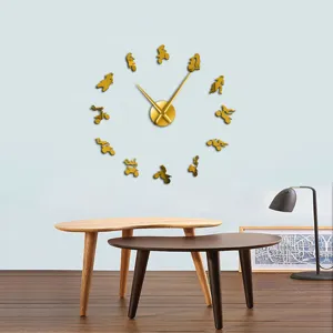 Grote 3D acryl motor wandklok DIY spiegel sticker horloge voor moderne woonkamer decoratie