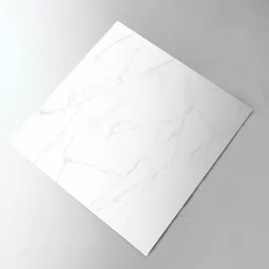 Detailed view of white marble texture anti-slip tile sticker waterproof wear-resistant floor decor