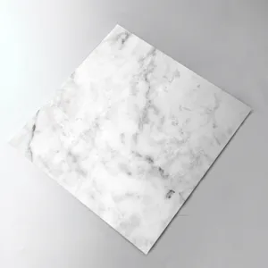 White marble tile sticker waterproof anti-slip floor wall sticker minimalist home decor