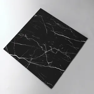 Black marble texture tile sticker detail, showing realistic white veins on dark surface.