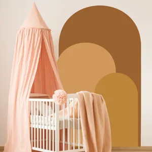 Boho arch wall sticker for living room and bedroom nursery decor, easy peel and stick PVC.