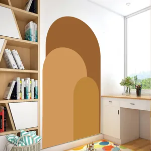 Boho arch wall sticker for living room bedroom decor, self-adhesive PVC wallpaper mural.